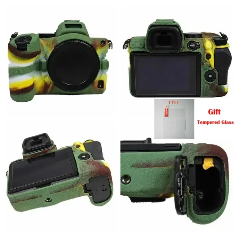For Nikon Z5, soft rubber silicone body case, lightweight camera bag equipped with free tempered film,