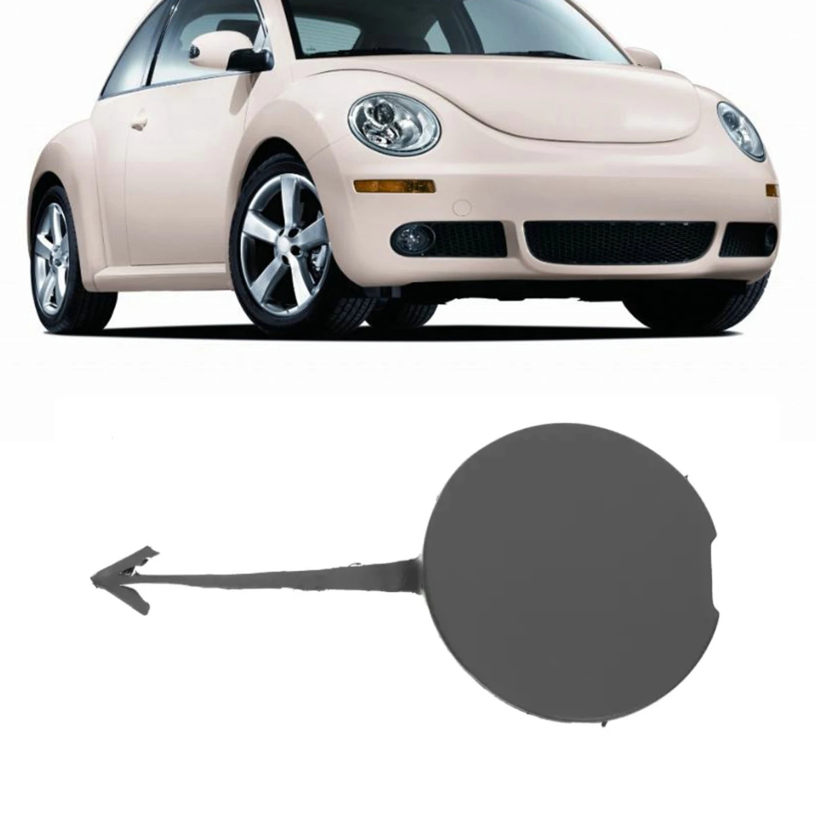 DPGKITS 1PC Front Bumper Tow Hook Cover Cap For Volkswagen Beetle 2006-2010 Part Number 1C0807241C Car Accessories Dropshipping