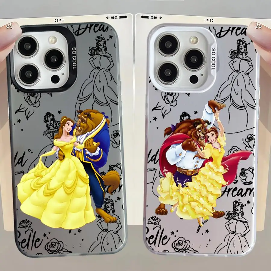 귀여운 미녀와 야수 삼성 갤럭시 S25 S24 S23 S22 S21 S20 노트20 FE 울트라 엣지 플러스 4G 5G 무광 후면 커버 폰 케이스