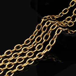 1M Heavy Chunky Hip Hop Stainless Steel Frosted Oval Link Chains for DIY Jewelry Making