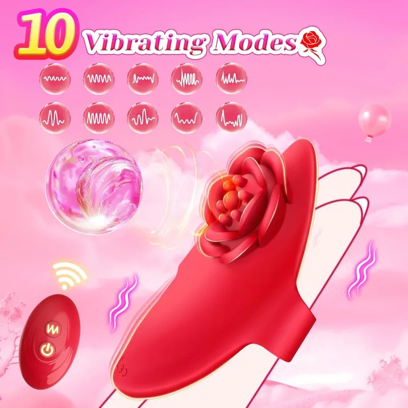 هزاز إصبع الورد مع جهاز تحكم عن بعد G-Spot البظر تحفيز لعبة اللعوب يمكن ارتداؤها للمرأة زوجين لعبة الجنس سر