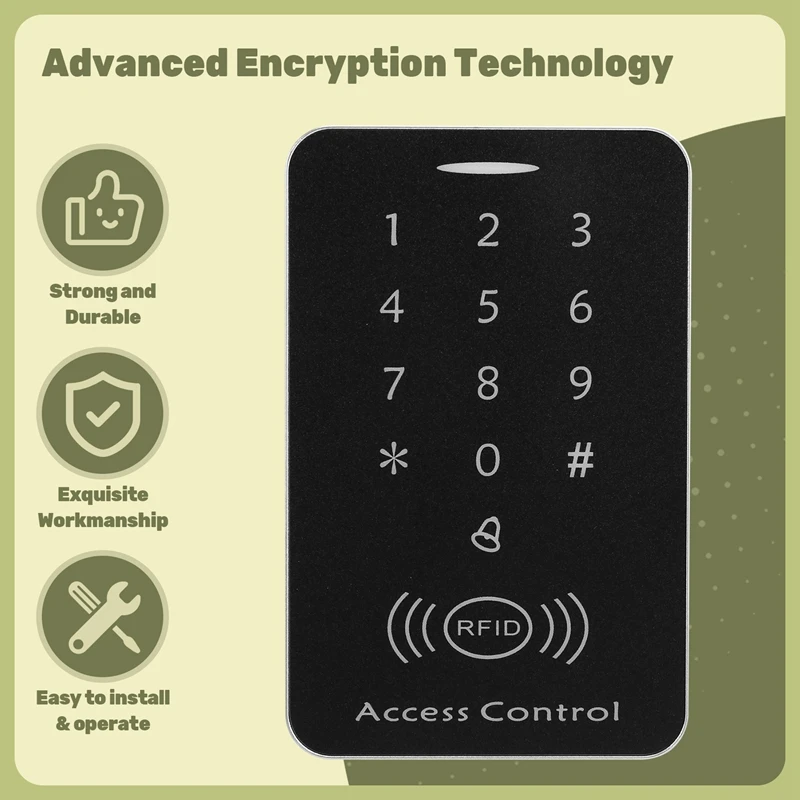 Anti-Copy Encrypted Standalone Access Controller 125Khz ID Access Control Keypad  Digit Panel Card Reader For Door Lock