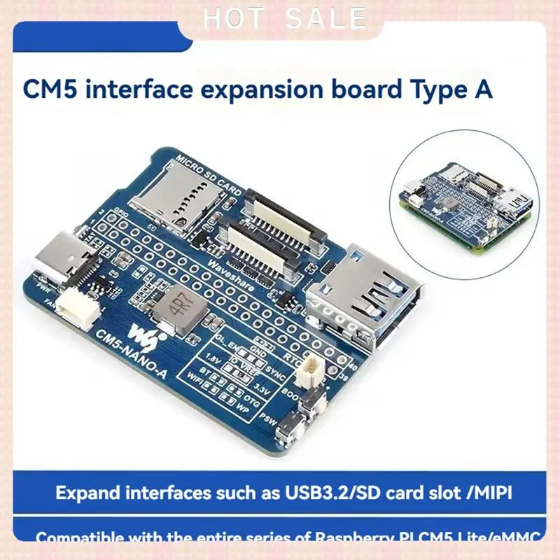 Waveshare – carte IO USB 3.2 Gen1 Nano Base (A) pour Module de calcul Raspberry Pi CM5, livraison 24 heures