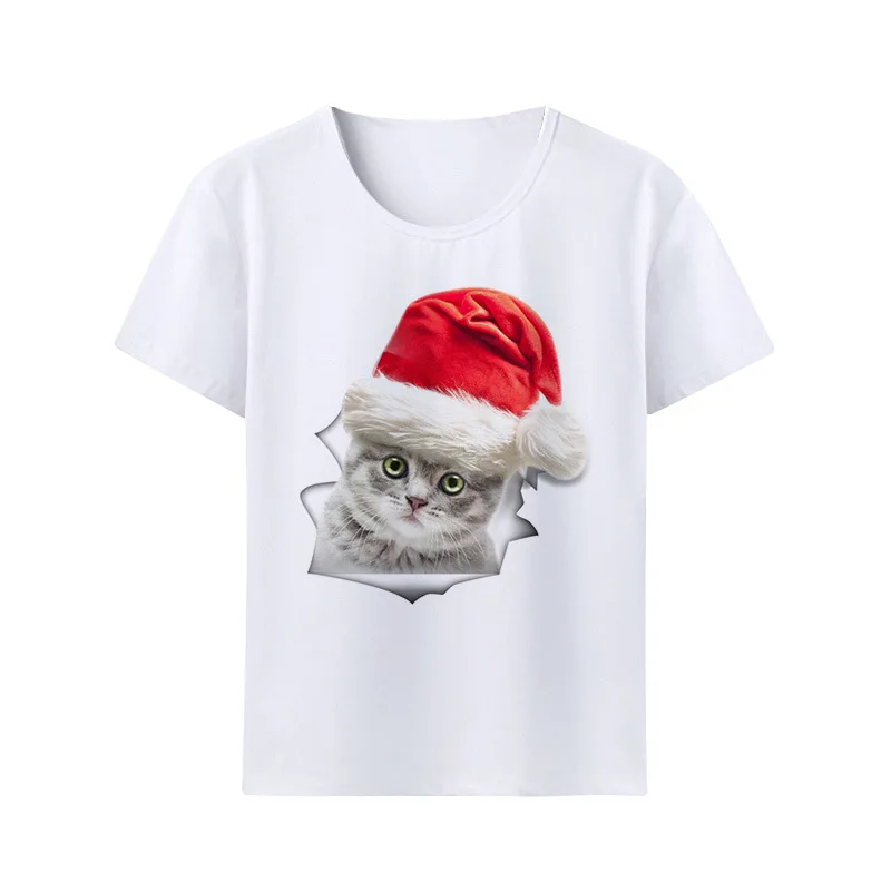 

Cute Animal Cat Pet Printed T-shirt, Modal Casual Parent-child Wear, Class Uniform, Short-sleeved Round-neck Children's Wear