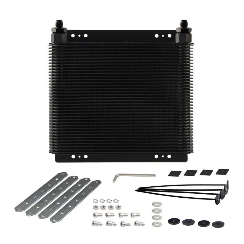 

Black 36 Row 72-Plate Transmission Oil Cooler w/ M22*1.5 to AN6 / AN8 / AN10 / AN12 Fitings Universal For VW Karmann Aluminum
