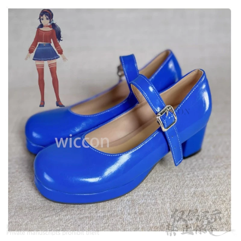 Anime Meta Game MiSide Cosplay Mita Costume Мита Costume Women's Girls Short Heels Mary Janes Shoes Fashion Halloween Cos