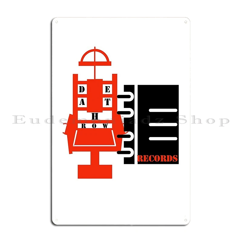 Death Row Records Red And Black Hip Hop Snoop Dog Usa Metal Sign Plaques Garage Plaques Pub Living Room Custom Tin Sign Poster