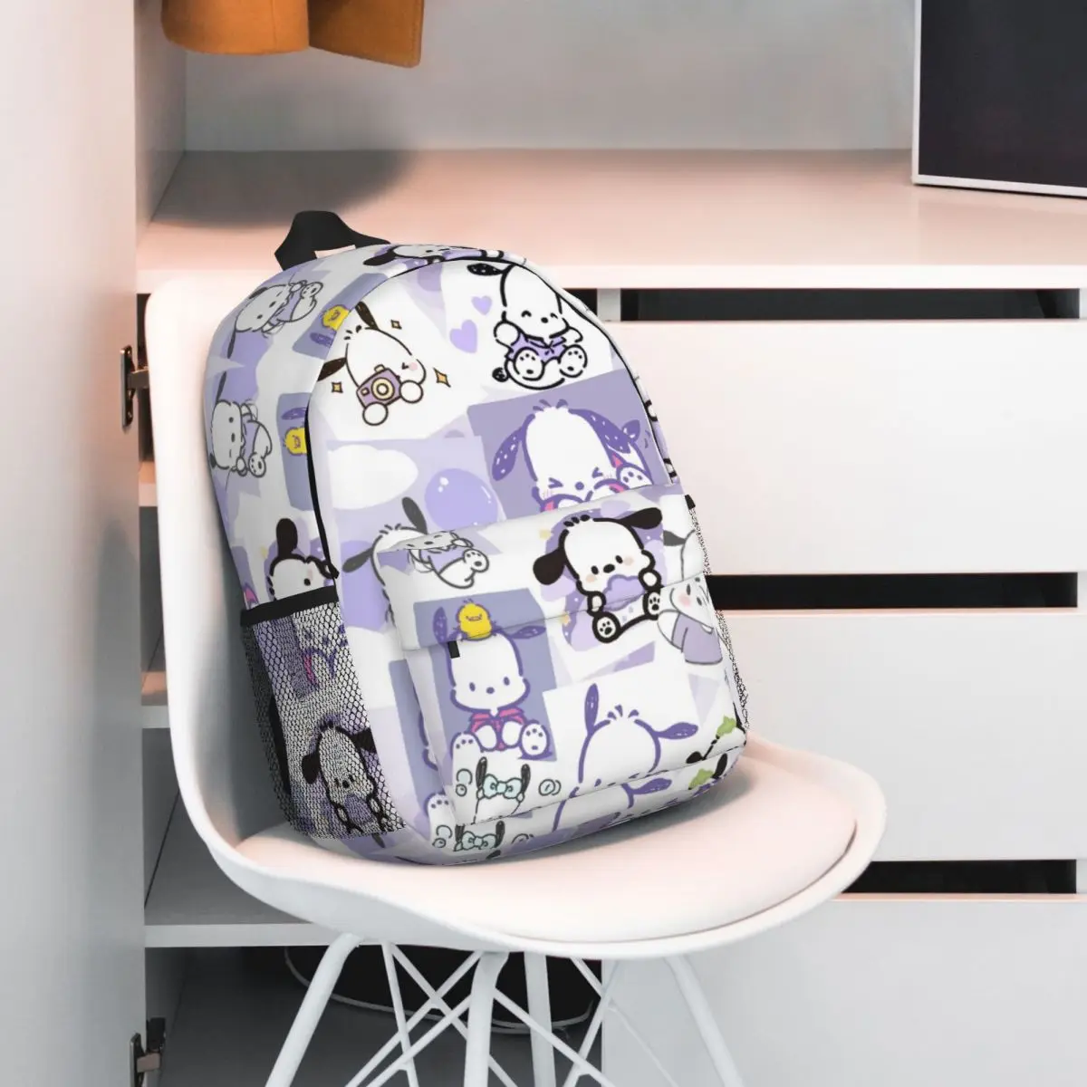 Pochacco Neuer modischer, wasserdichter College-Rucksack mit hoher Kapazität, trendige Laptop-Reise-Büchertasche, 38,1 cm