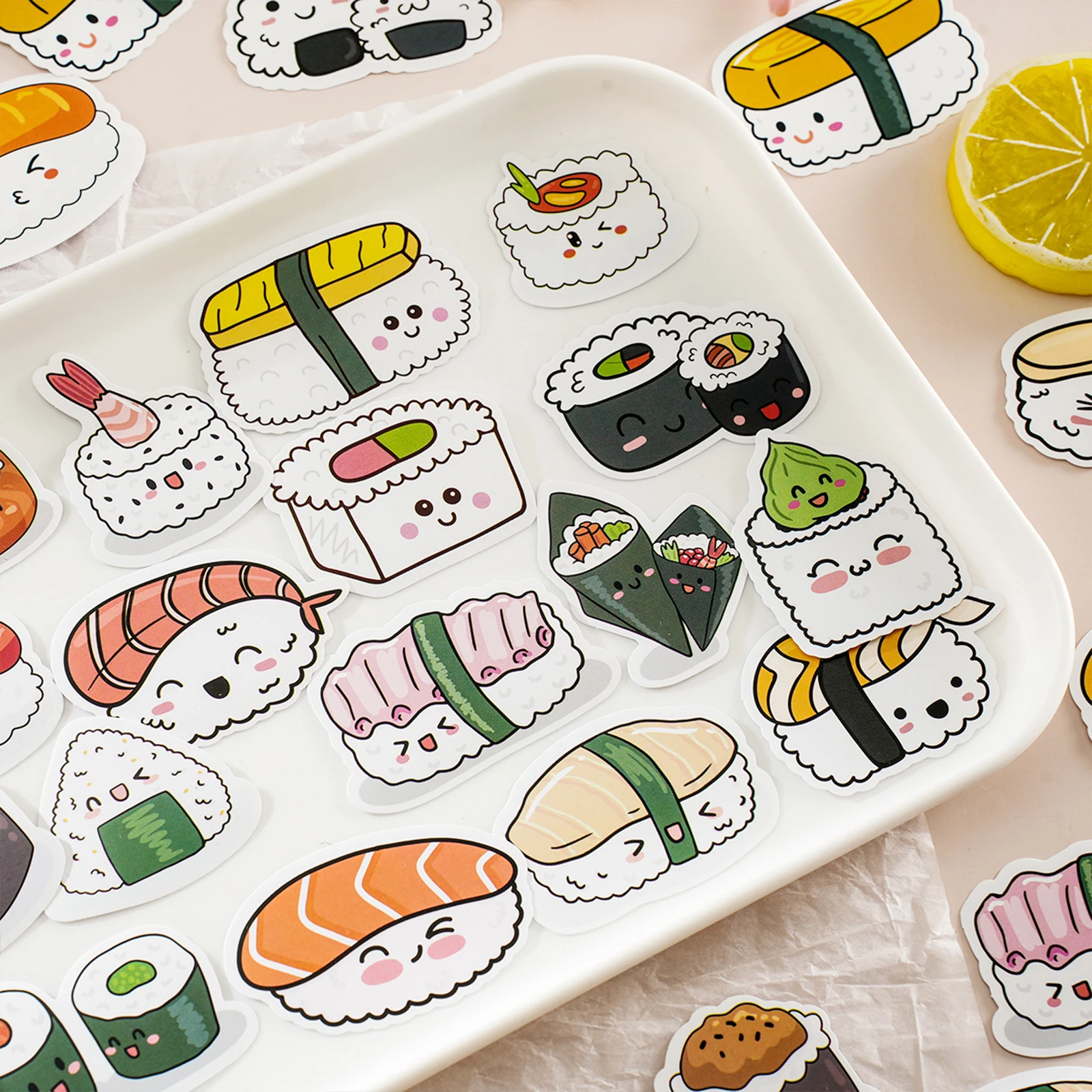 Etori Life 30 PCS PVC Creative and Cute Japanese Food Sushi Student DIY Laptops,Diaries,Cups,Scrapbooks Decoration Stickers