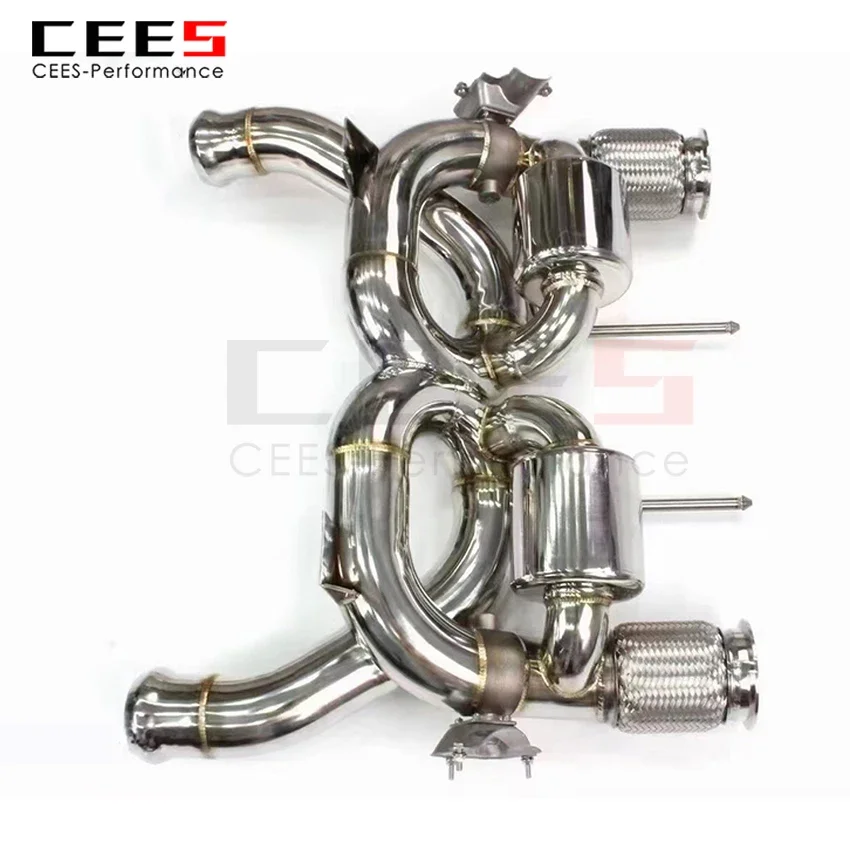 CEES Exhaust System For Mclaren 720S Stainless Steel Valve Muffler Catback Escape Tubo Escape Coche Terminale Scarico Auto