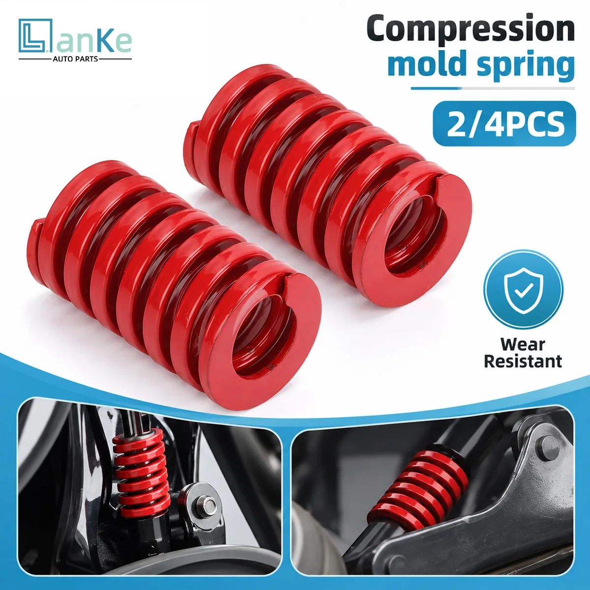 Lanke 2/4PCS Automotive Rear Trunk Compression Spring Tail‑gate Aux Lift Helper Spring Vehicle Boot Opening Assist Accessory