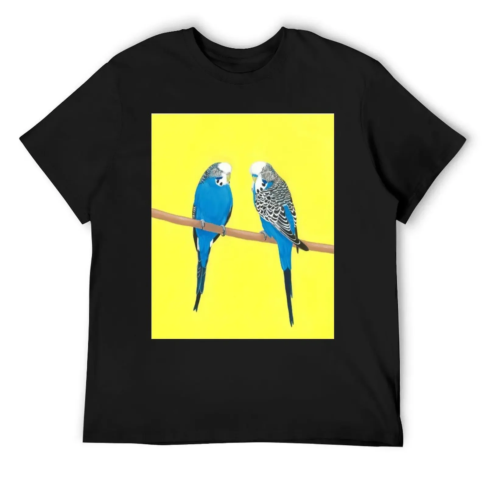 Blue Budgies T-Shirt oversized vintage graphic tee funny t shirts for men