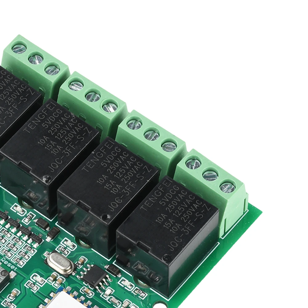 Three-Mode Smart 4-Way WiFi Remote Control Relay Switch Module AC 220V 433MHz Works with Tuya