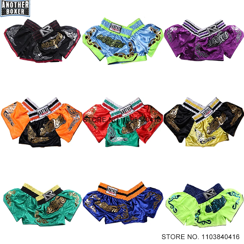 

Short Muay Thai Man Boxing Shorts Women Child Boy Girl Satin Fast Dry Combat Sports Martial Arts Gear Gym Kickboxing Fight Pants