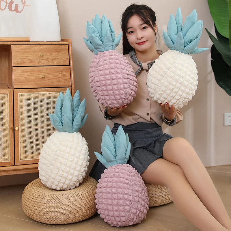 Bantal kursi Sofa buah tiruan bagus 50cm, bantal kursi indah mainan nanas lembut tanaman boneka hadiah dekorasi rumah anak perempuan