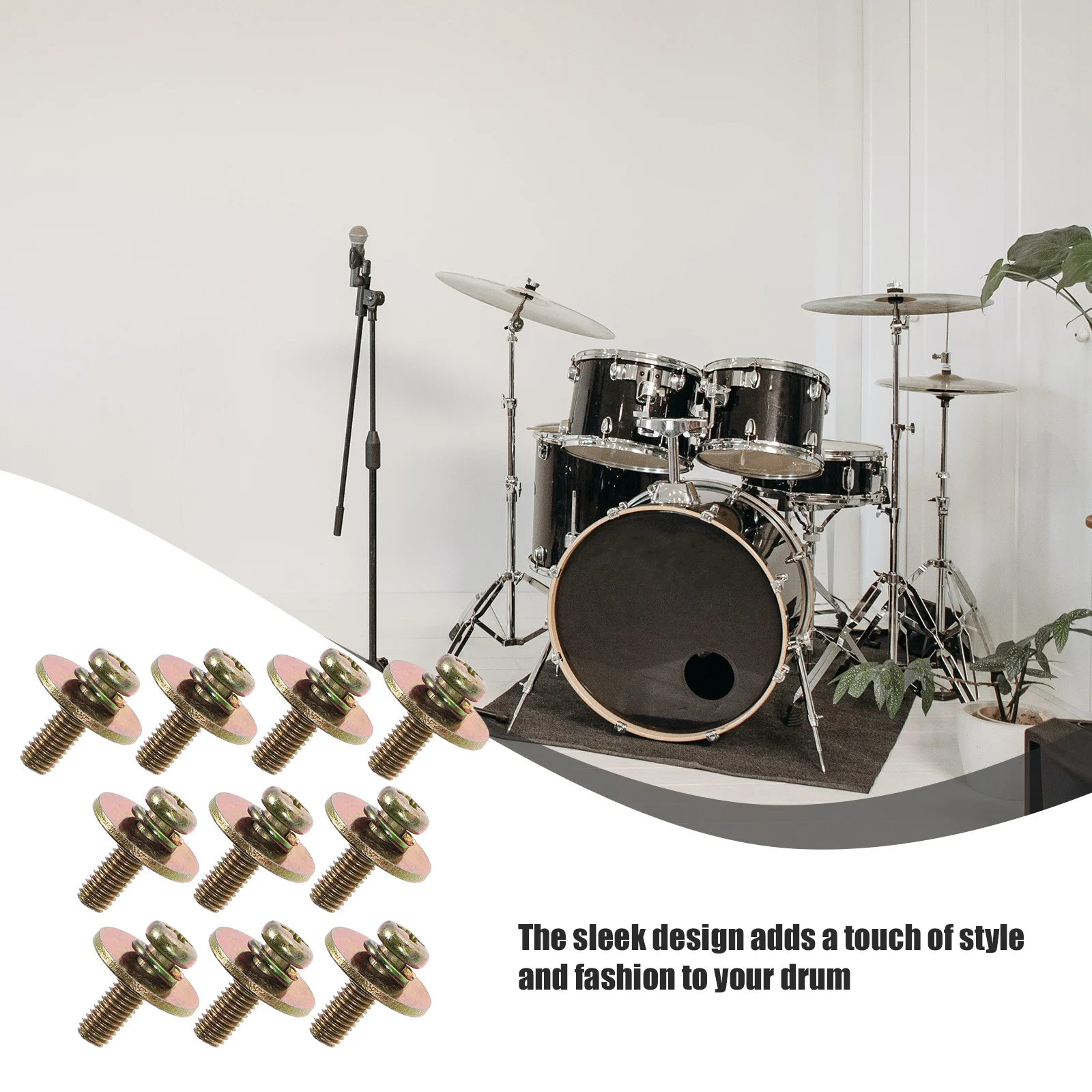 

20pcs Drum Lug Screws Zinc Alloy Replacement For Bass Snare Drum Mounting Durable Percussion Instrument Accessories