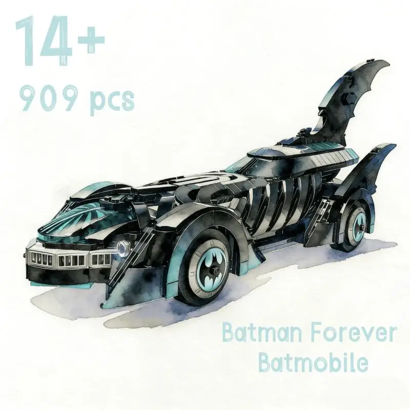 

909PCS FIT Famous Movie Supercar Series MOC Bat Mobile Alternate Built Model Building Block Brick 76304 Adults Birthday Gifts
