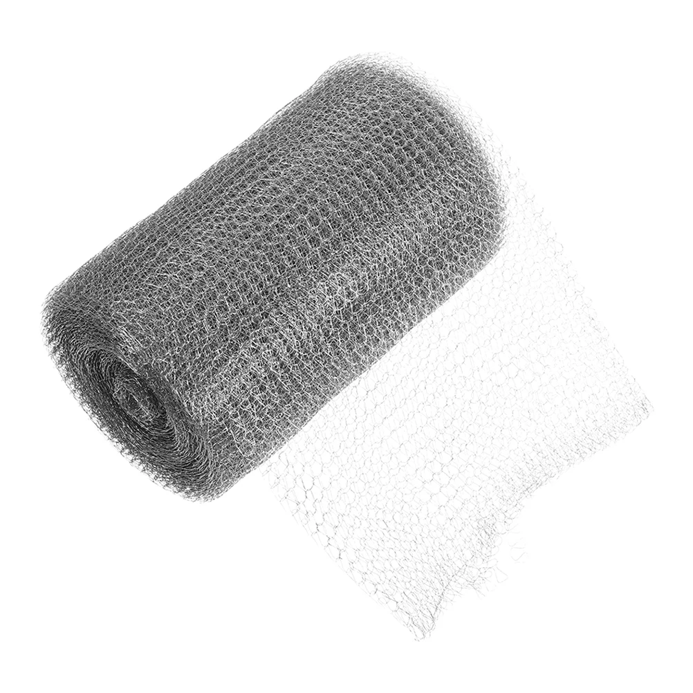 

5 Inch x 100 Feet Stainless Steel Mesh Fabric Double Layer Metal Screen for Garden DIY Projects Wire Mesh Roll Tool Parts