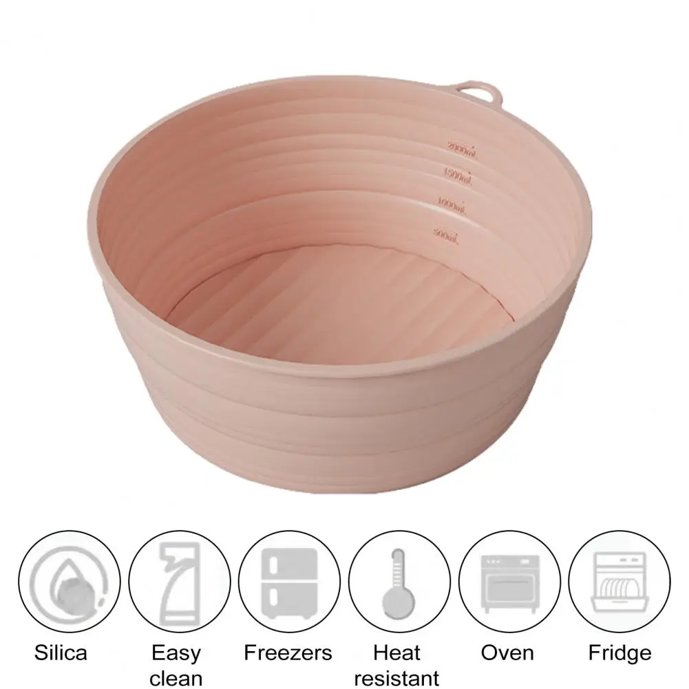 Non-deformable Silicone Dough Proofing Bowl Collapsible Silicone Bread Proofing Baskets for Sourdough Baking Supplies Round Oval