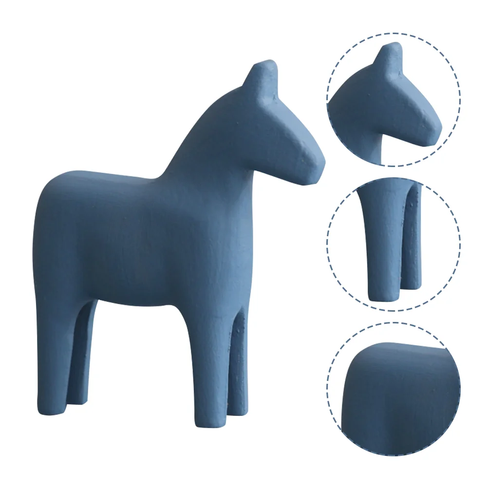 

Decoration Small Wooden Horse Ornament Car Toy Creative Animal Toddler Vintage Home