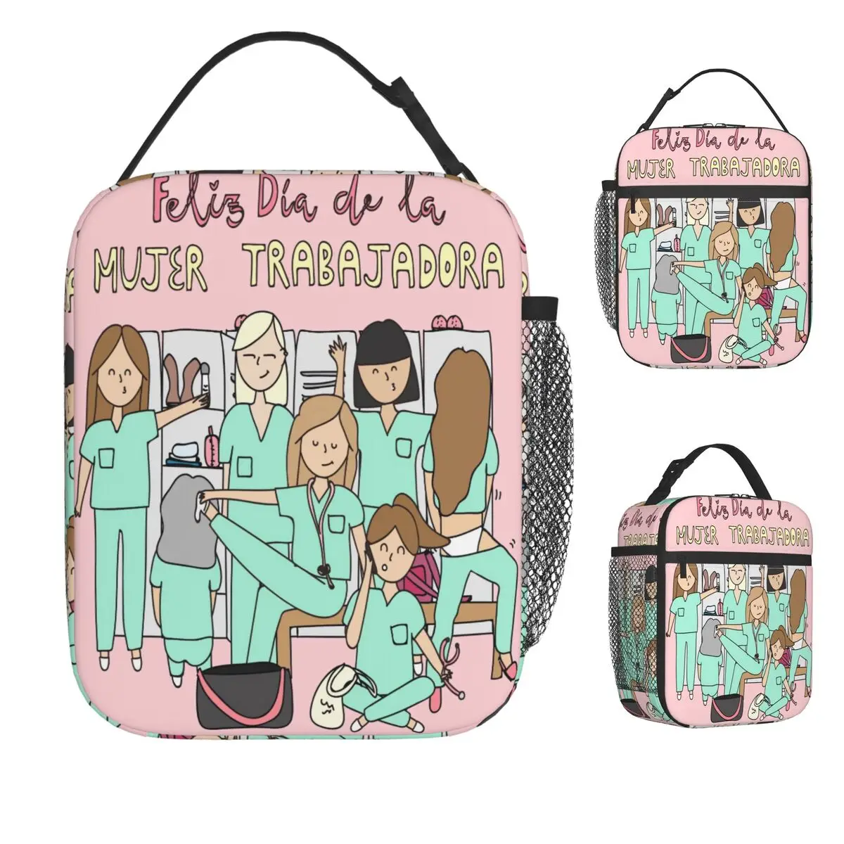 

Enfermera En Apuros Сумка для обеда Доктор Медсестра Офисный ланч-бокс для взрослых Эстетический принт Термальные сумки для обеда Водонепроницаемая сумка-холодильник