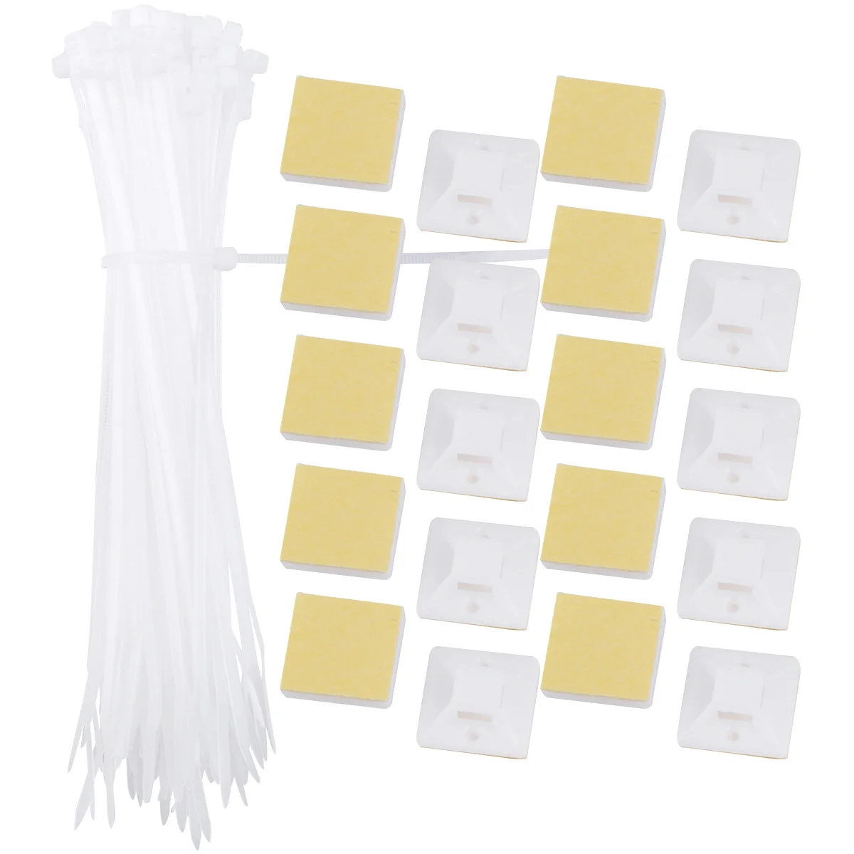 

100 Pack Cable Tie Base Holders Wire Mounting Adhesive Zip Tie Holders Multi-Purpose High Toughness Self Adhesive Uv Resistant
