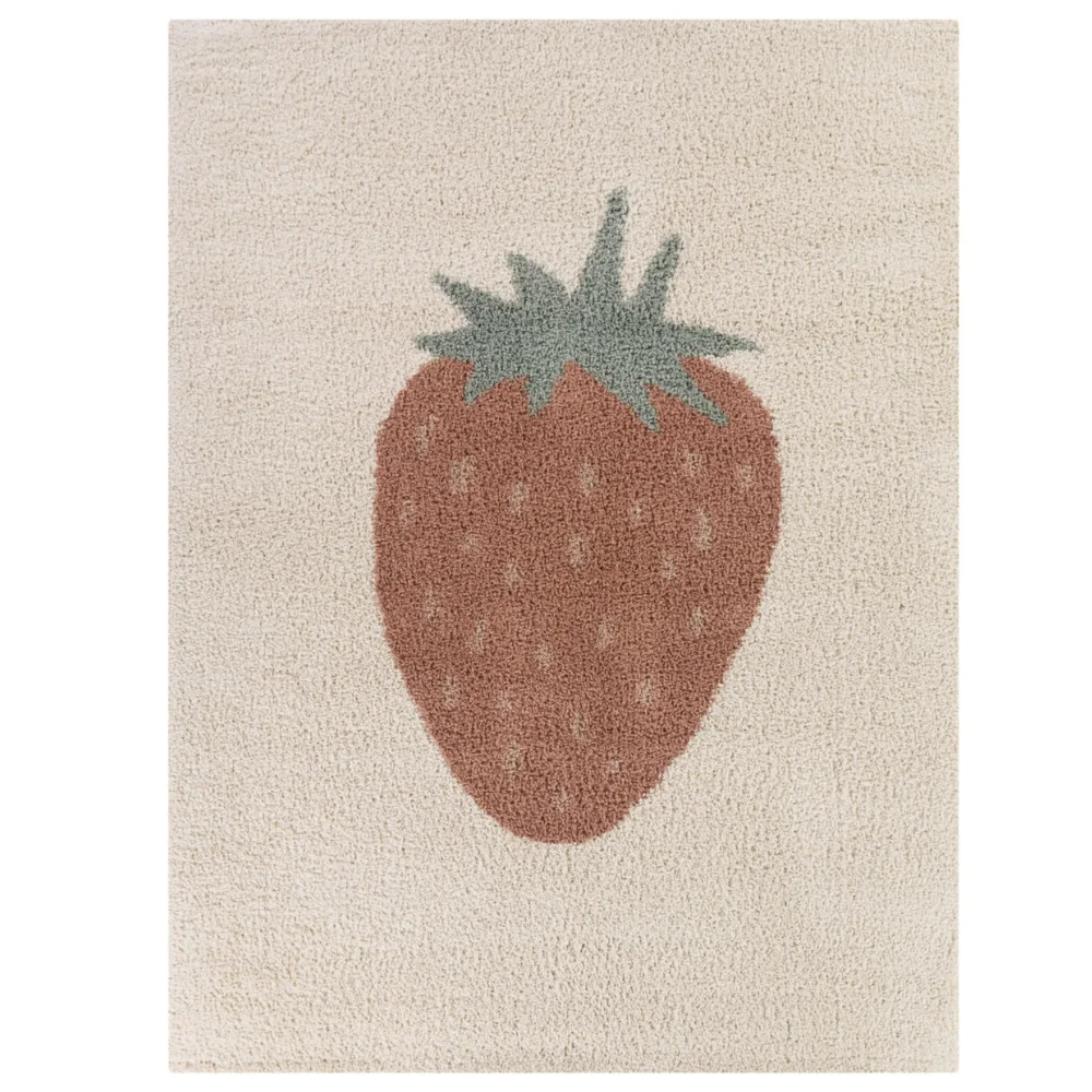 Strawberry Hairy Nursery Play Mat For Children，Fluffy Carpet for Living Room，Washable Area Rug，Non Slip Carpet for Bedroom