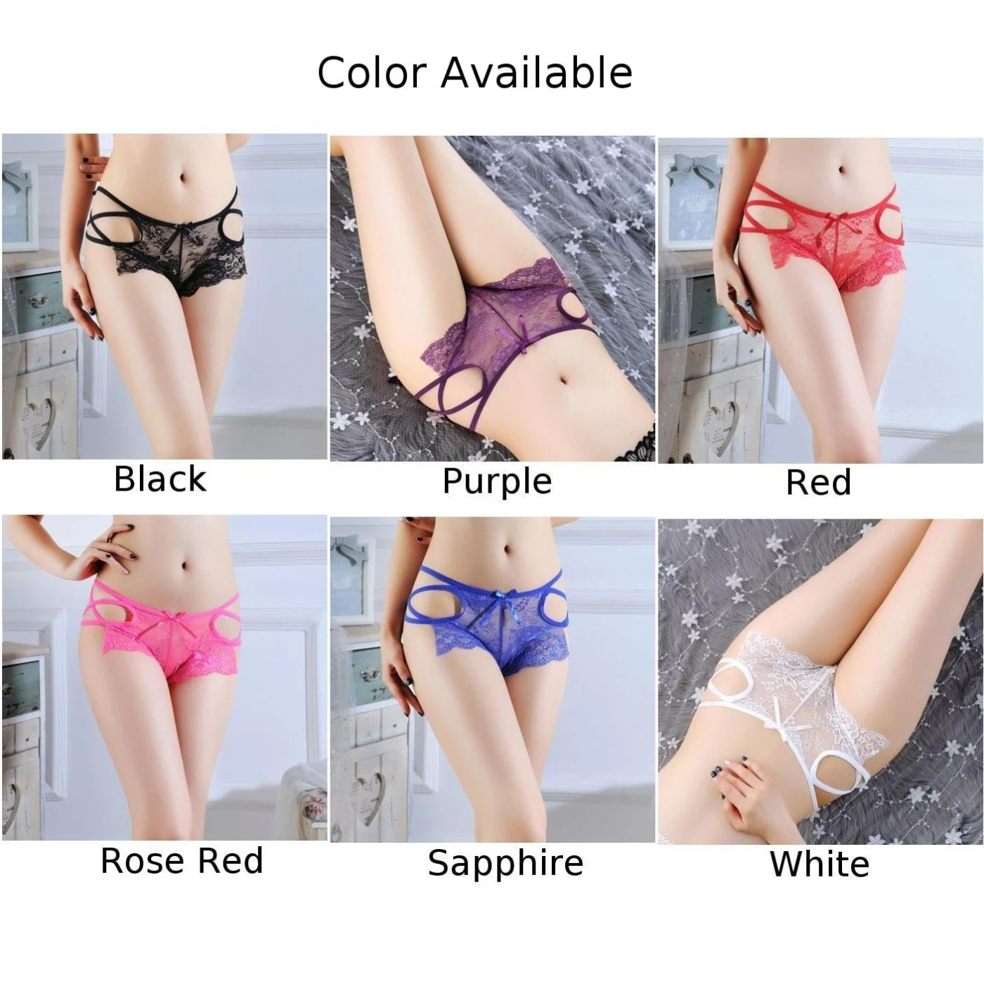 Hot Sale Brand New Underwear Female Beachwear Transparent Womens Lace Boxer Panties Female Underwear Hollow Out