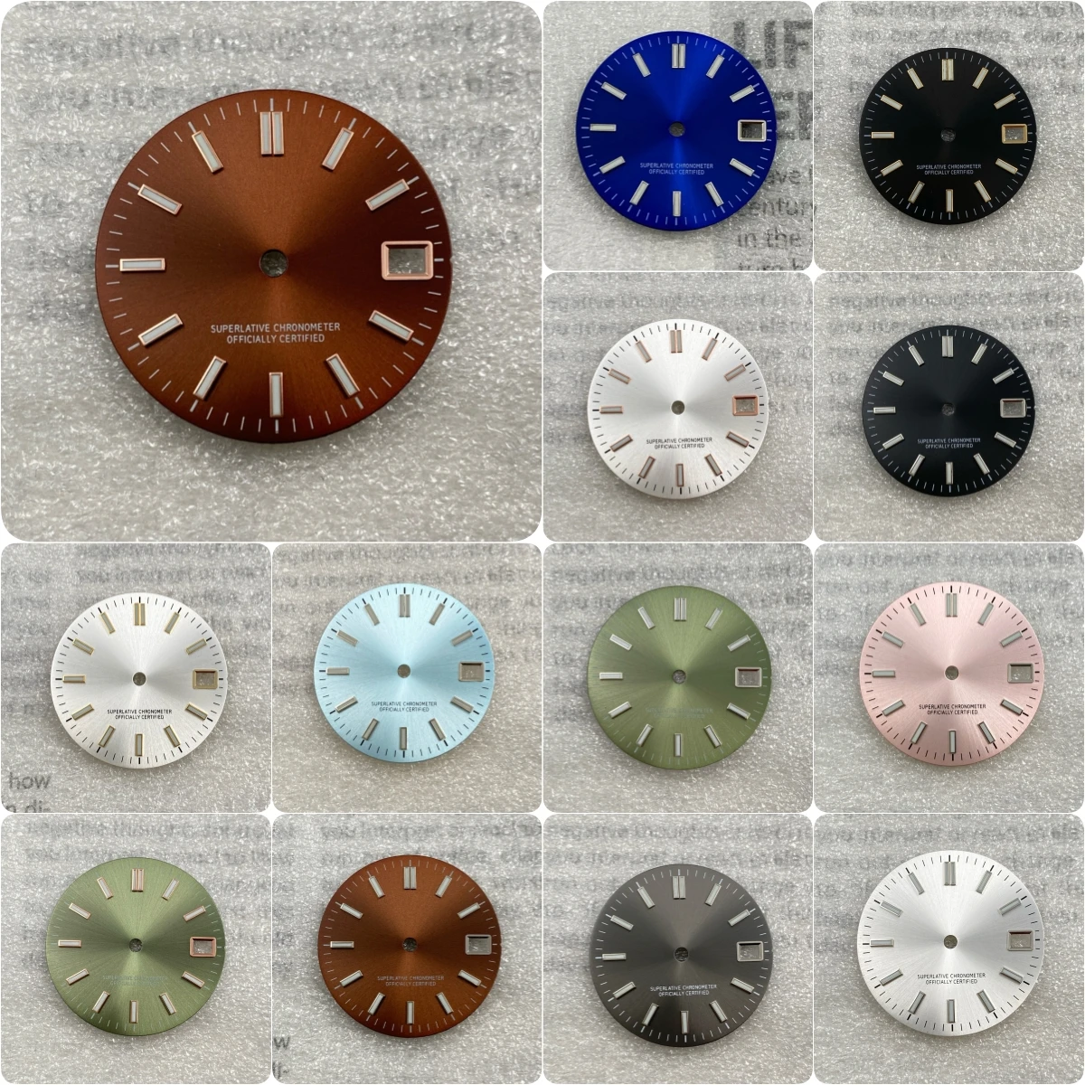 28.5mm No Logo Sunburst NH35 Dial For NH35/36/4R  Automatic Movement Green Luminous Custom Logo Watch Modification Accessories