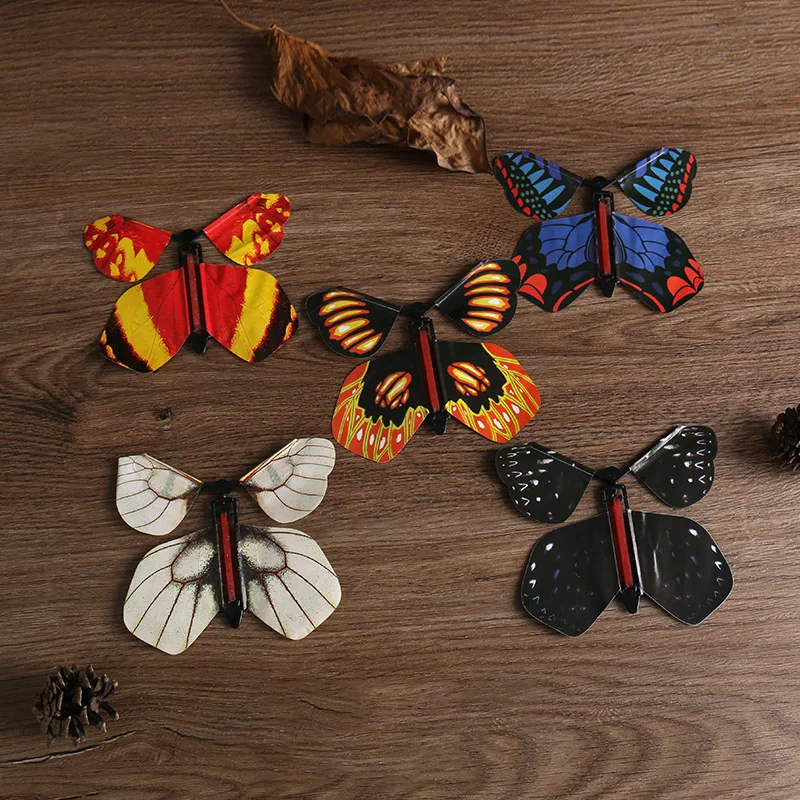 5pcs magic butterfly flying butterfly change with empty hands freedom butterfly magic props magic tricks