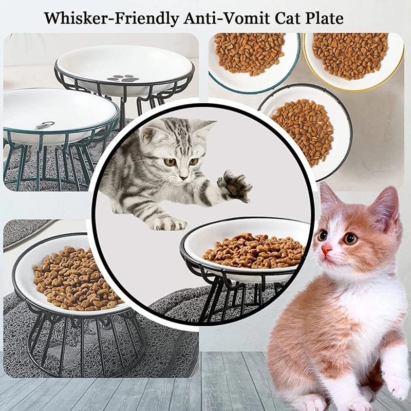 Pet Ceramic Bowl Nordic Cat Ceramic Cat Food Rack Canned High Foot Snack Plate Anti-Cervical Reinforcement Dog Bowl For Pets