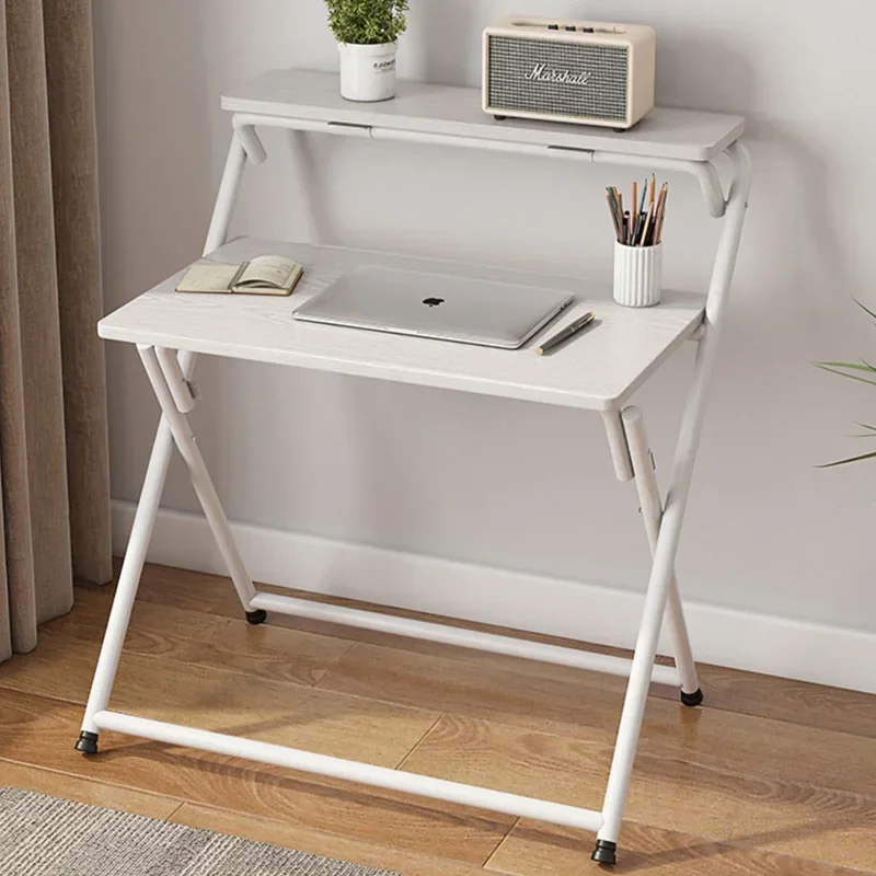 AOLIVIYA Foldable Computer Desk Simple Desk Folding Table Study Table Home Desk Bedroom Bedside Double Small Table