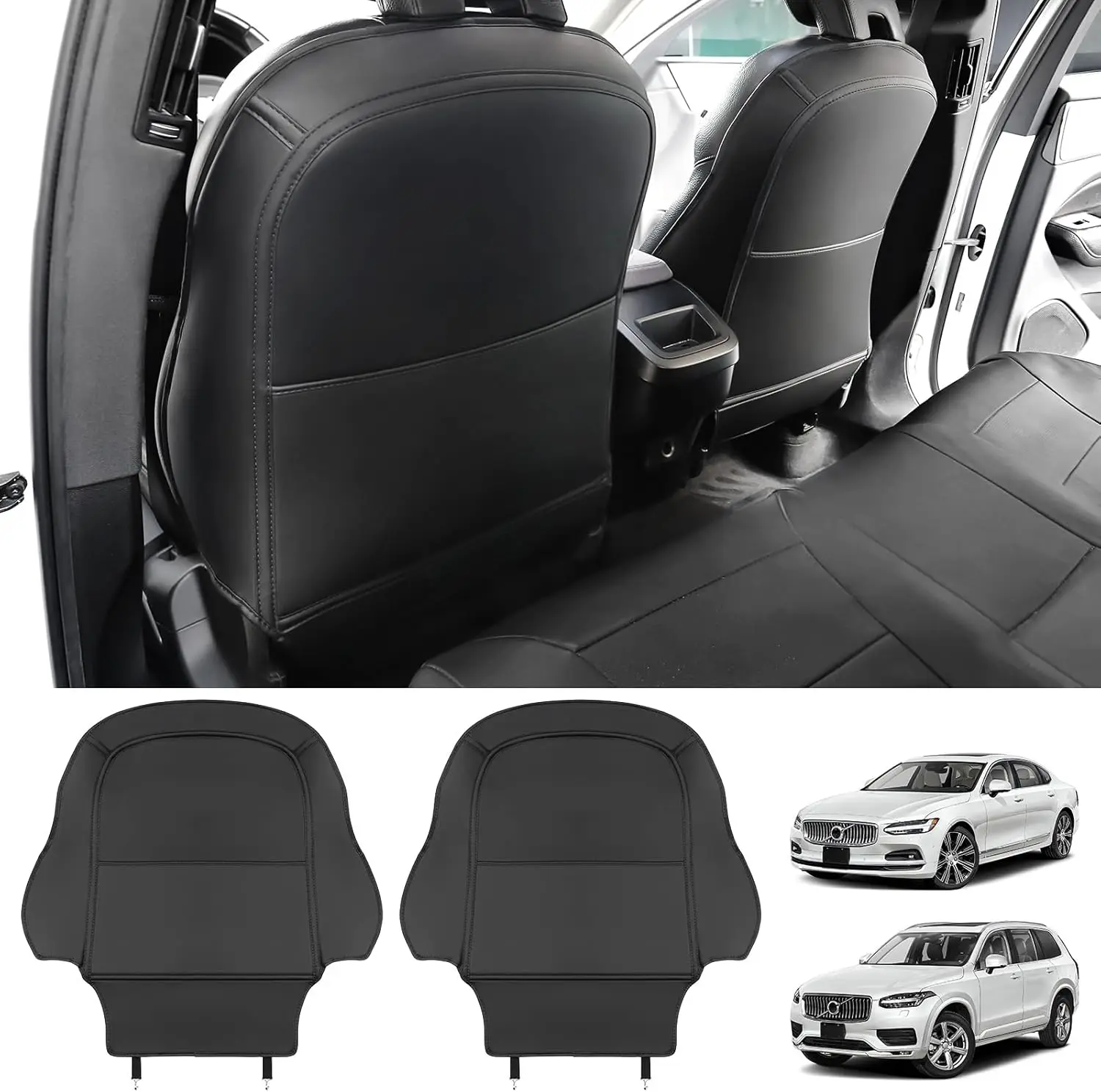 

Upgrade Seat Back Protector for Volvo XC90 XC60 S90 S60 V90 V60 Accessories Leather Material Car Kick Mats Organizer Pocket Back