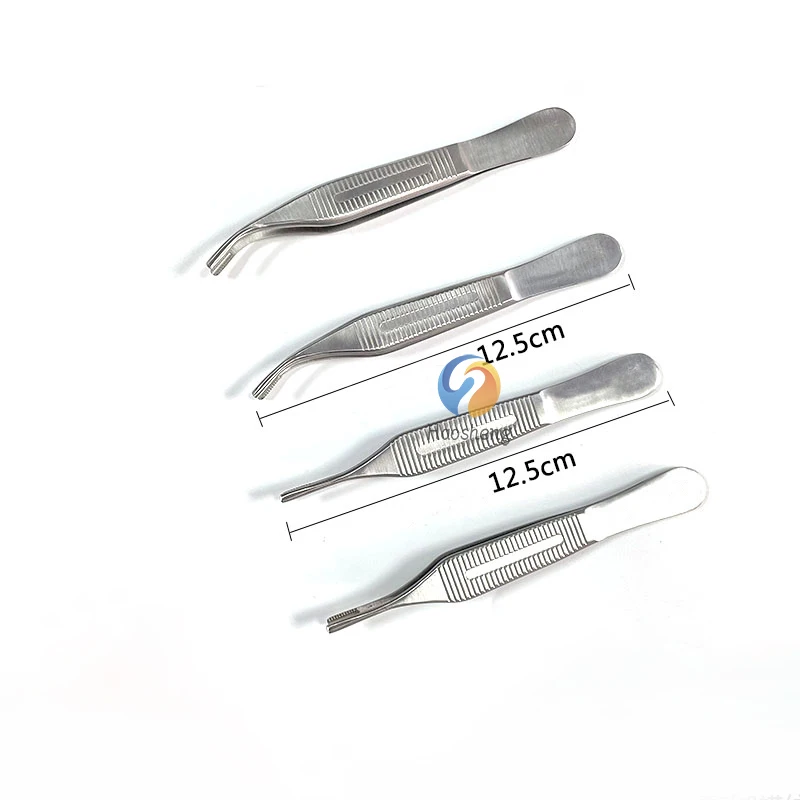 

12.5cm Curved Adson Brown Forceps Big Belly Nose Cosmetic Plastic Surgery Teeth Serrated Stainless Steel Cartilage Tweezers