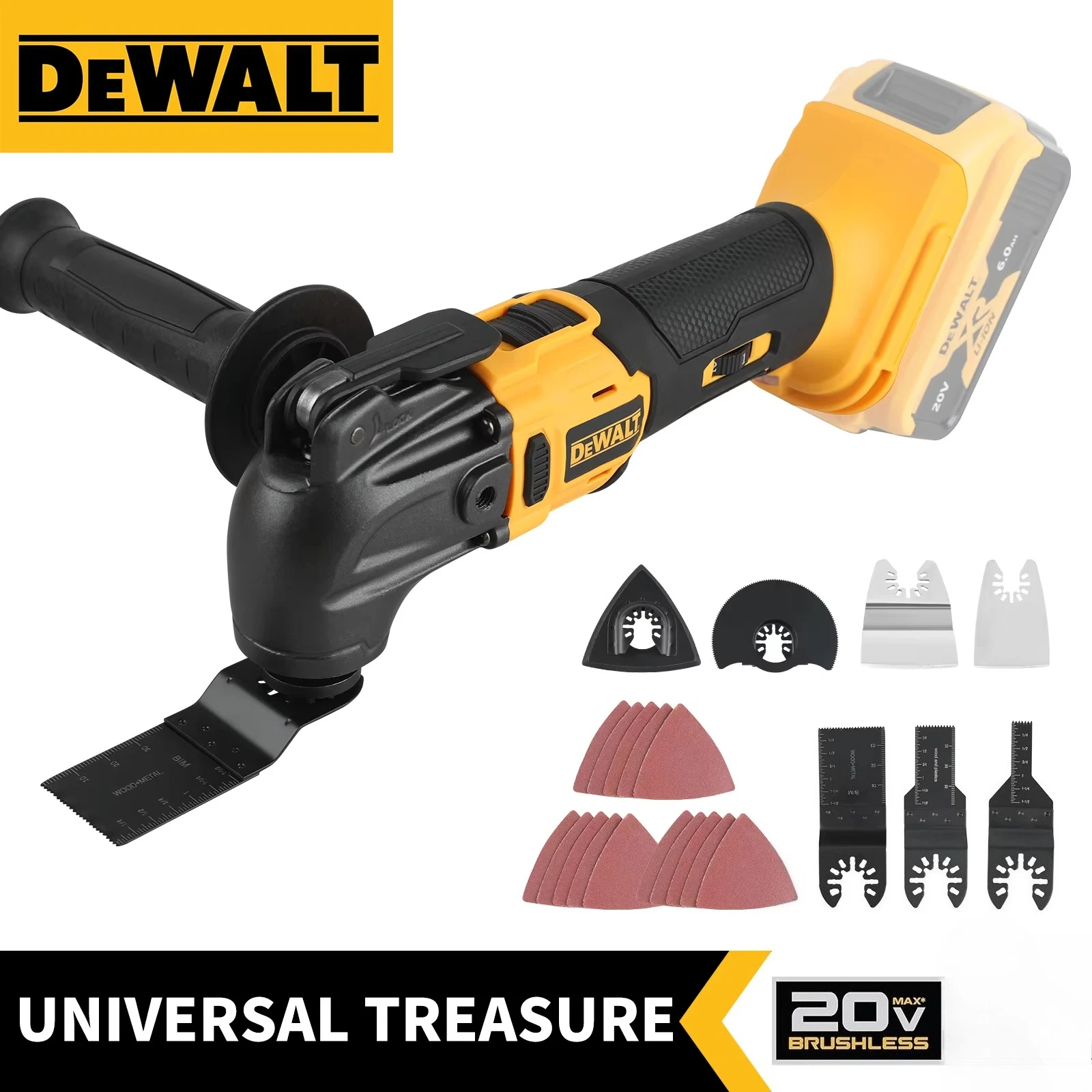 DEWALT DCS357 Brushless Cordless Oscillating Multi Tool w/5 Accessories,Tool-Free Quick Change,Cutting,Sanding Grout Removal
