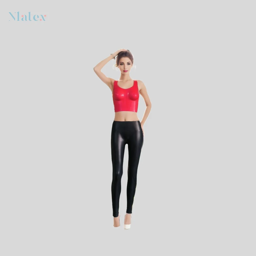 Women's Latex Leggings - Stylish, Flattering, and Natural Rubber Pants in European & American Style | Black, Red|