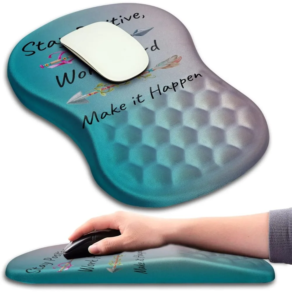 Ergonomic Mouse Pad with Massage Dot for Laptop, Wrist Rest Pain Relief, Non-Slip Base, 12 x 8 inches
