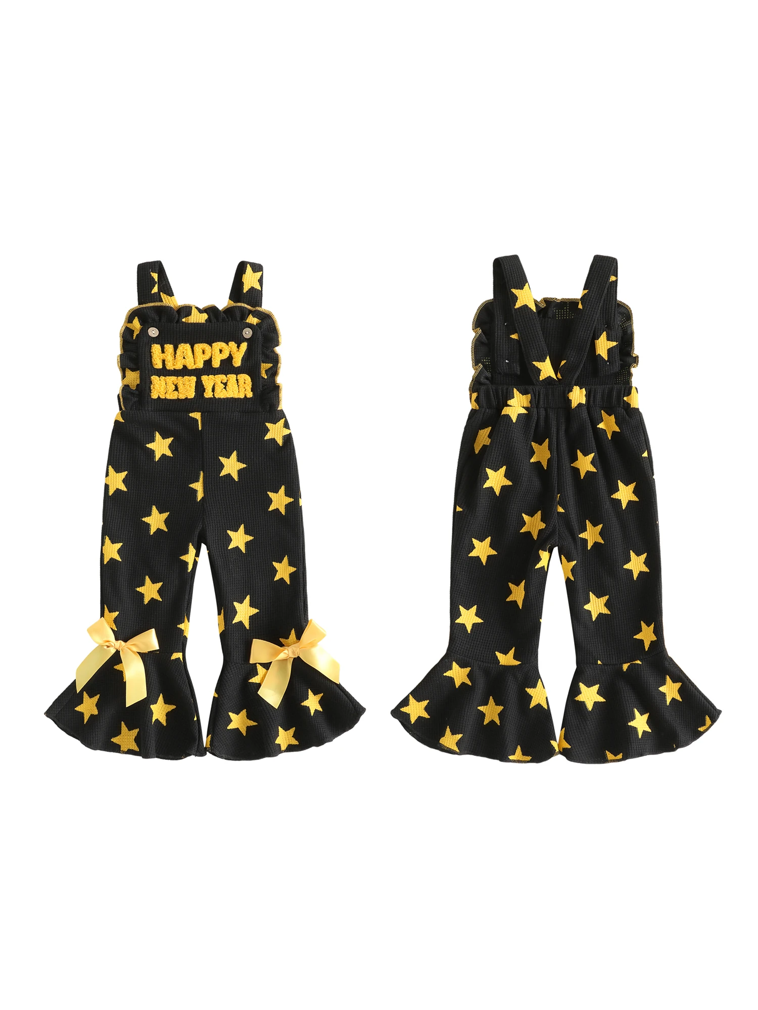 Star Bell Bottoms Girl New Years New Sleeveless Overalls Overalls Baby Girl Girl New Toddler Baby Girl