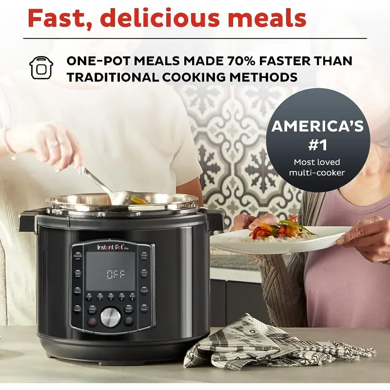 Instant Pot Pro (8 QT) 10-in-1 Pressure Cooker, Slow Cooker, Rice/Grain Cooker, Steamer, Sauté, Sous Vide, Yogurt Maker