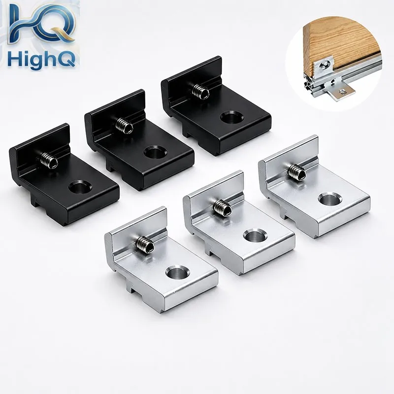 4pcs Black Fixing Parts Side Panel Bracket Connector for 2020 3030 4040 Aluminum Profile Shelf Support Bracket Flat Plate Holder