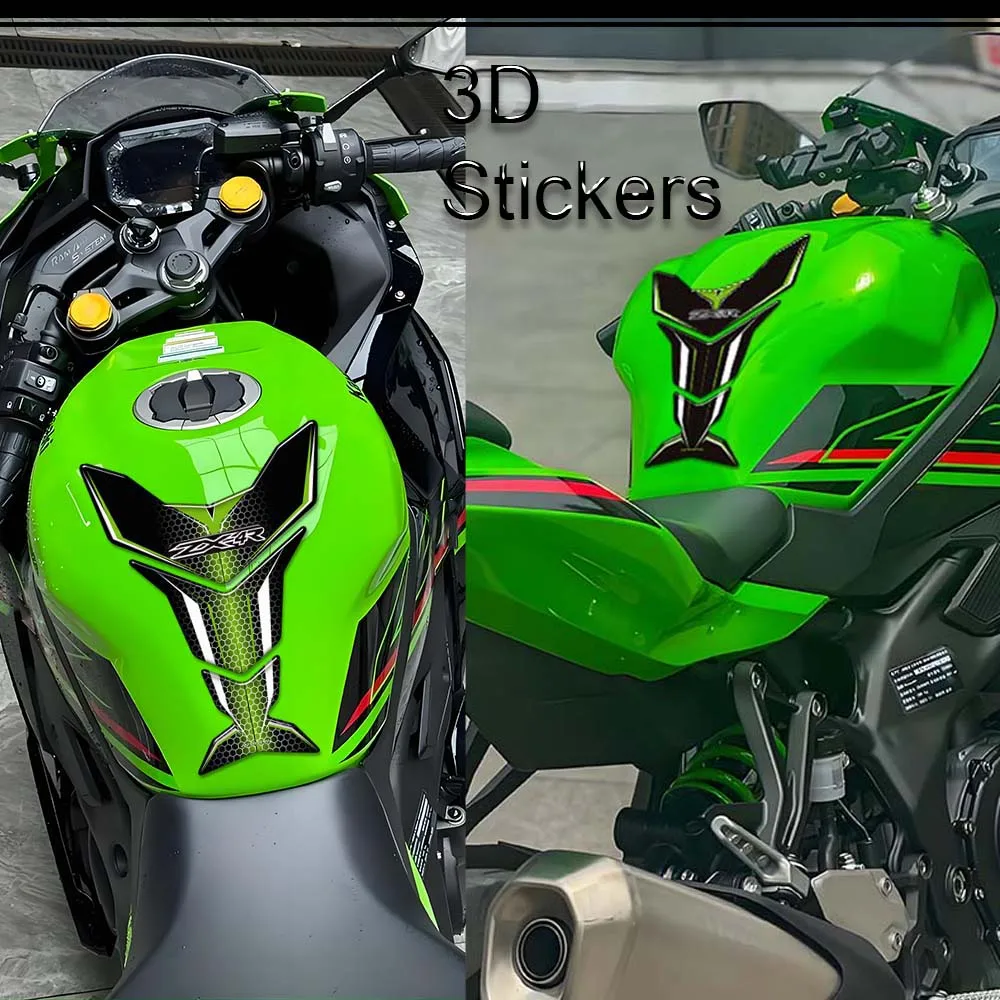 

Motorcycle For Ninja ZX-4R ZX4R ZX 4R Tank Pad Gas Fuel Oil Kit Knee Fish Bone Fairing Fender Protection 3D Stickers