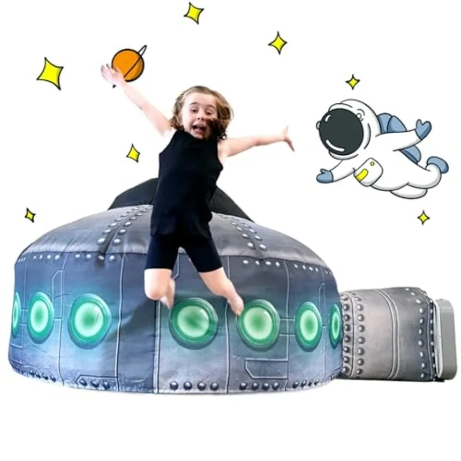 AirFort Inflatable Fort for:Indoor Play Tent, PVC Material, Blue/Gray, Quick 30-Second Setup, Ages 3+