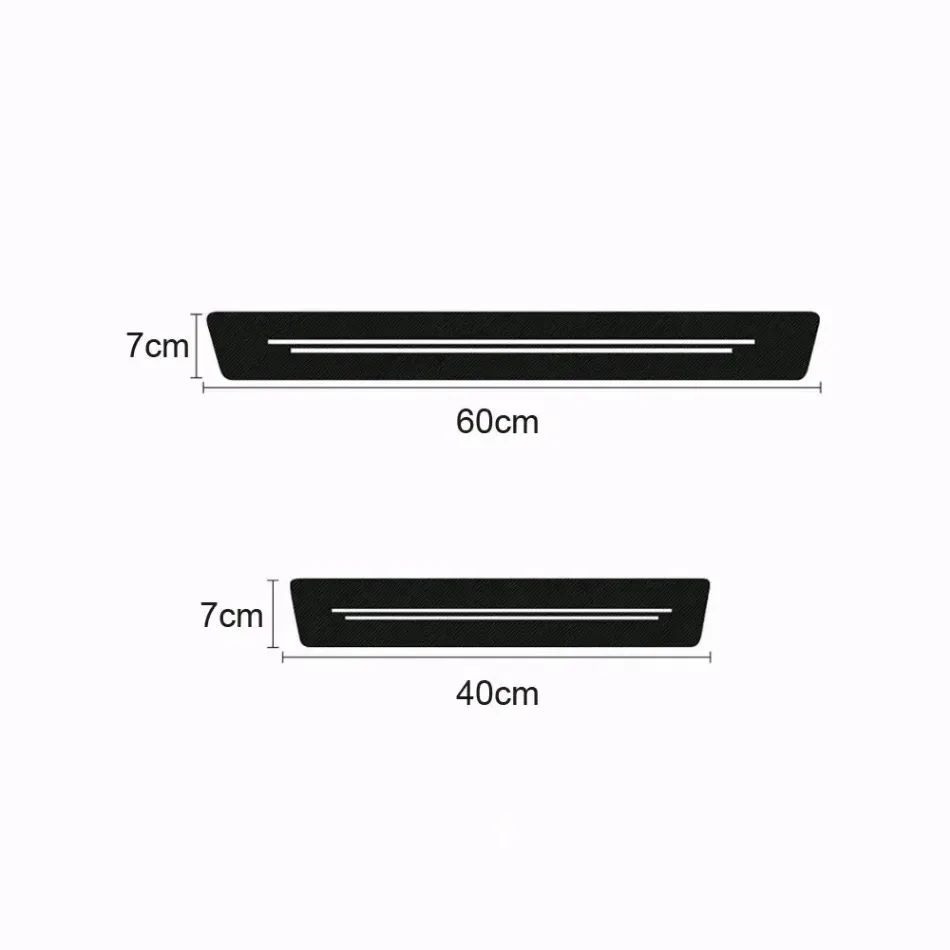 4pcs Universal Car Door Anti Scratch Protector Sticker Carbon Fiber Car Door Sill Protection Strip Decorative Auto Accessories