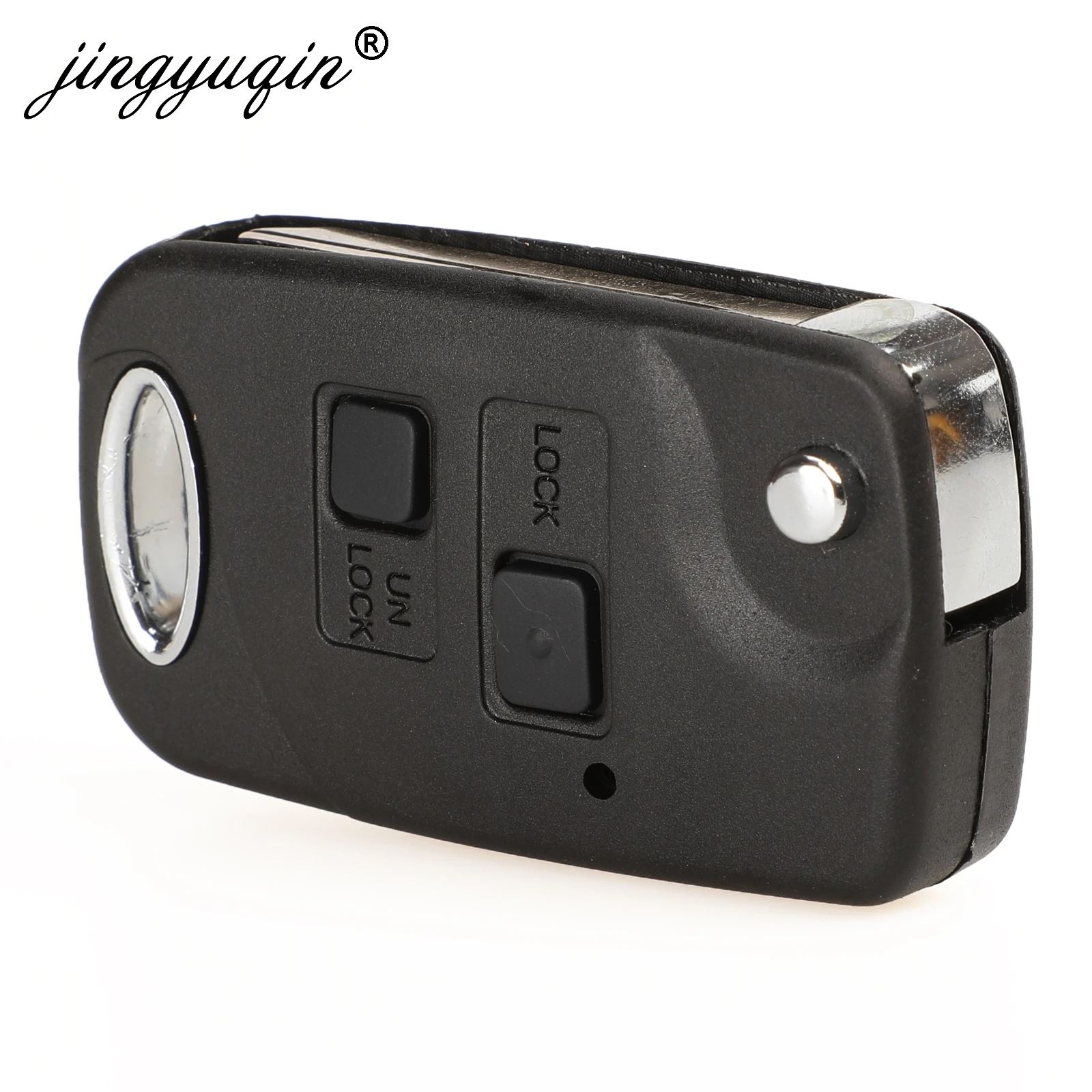 Jingyuqin Modified Flip Remote Car Key Shell Case For Toyota Yaris Prado Tarago Camry Corolla TOY43 TOY47 TOY48 Blade Button Pad