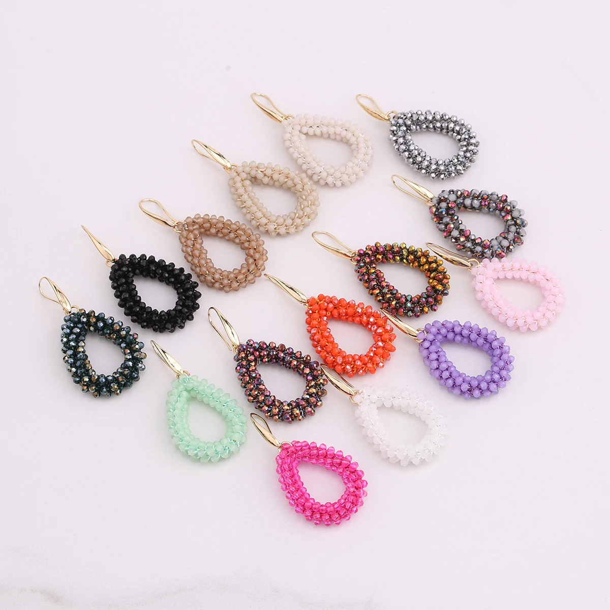 Shiny Beads Crystal Drop Earring Fashion Statement Jewelry Wedding Party Dangle Earring For Women Christmas Gift Fashion Jewelry