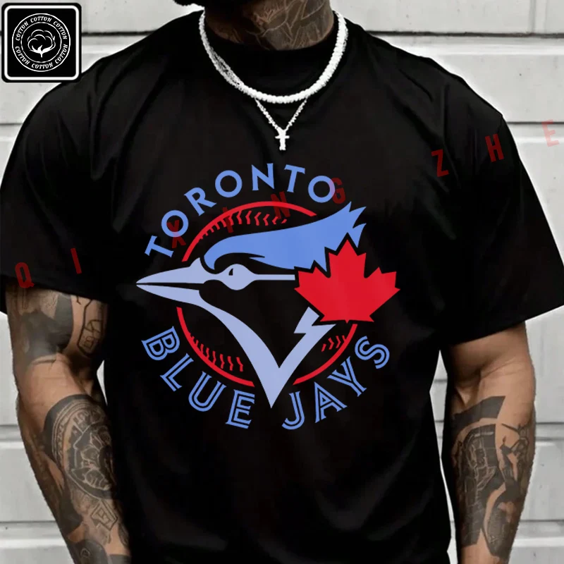 Men's And Women's T-shirt Summer New Moto Cotton Tee Funny Toronto Baseball Short-sleeved Spring Autumn Top