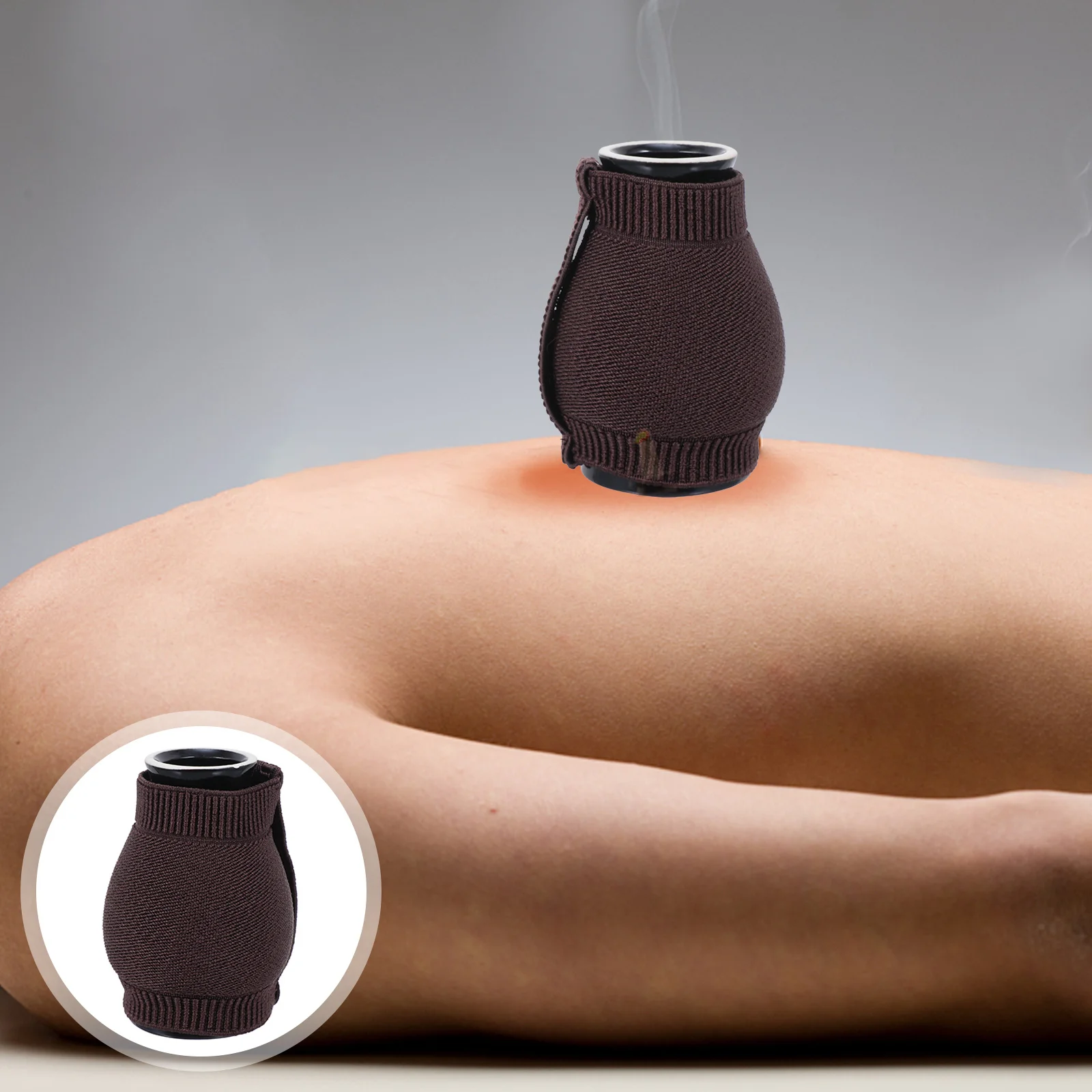 Caja de moxibustión de cerámica, quemador de Moxa portátil, olla de energía con ventosas, diseño ergonómico duradero, relajación segura para la salud