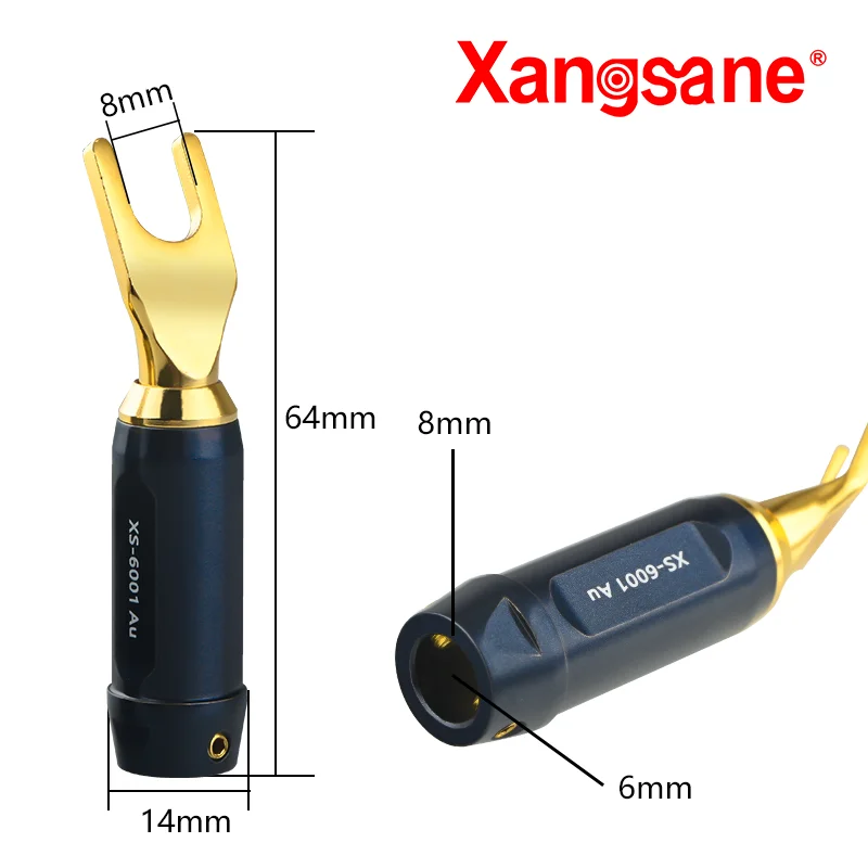 Xangsane czysta czerwona miedź pozłacana wtyczka Y 2 szt./4 szt. Wzmacniacz mocy odtwarzacz CD głośnik hifi akcesoria połączenie kablowe