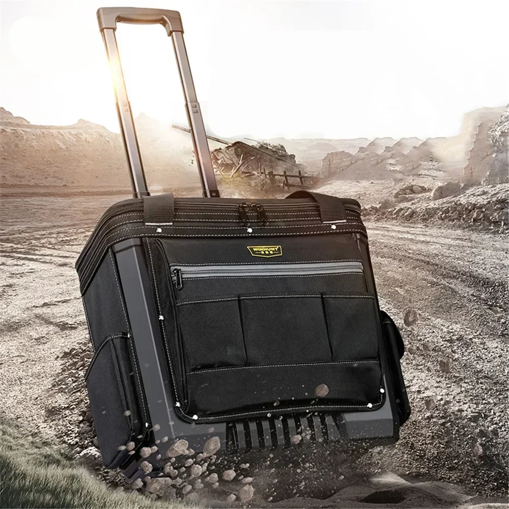 Tool Box High-quality Alloy Carpentry Trolley Bag Electricians Professional Out Carry Wheels Storage Bag Practical Dedicated