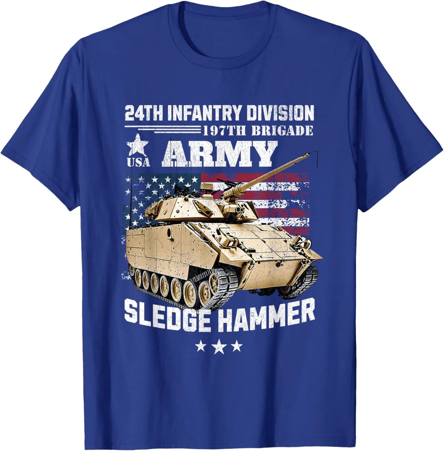 US Army 24th Infantry Division 197th Brigade Veteran Pride T-Shirt 100% Cotton O-Neck Short Sleeve Summer Casual Mens T-shirt